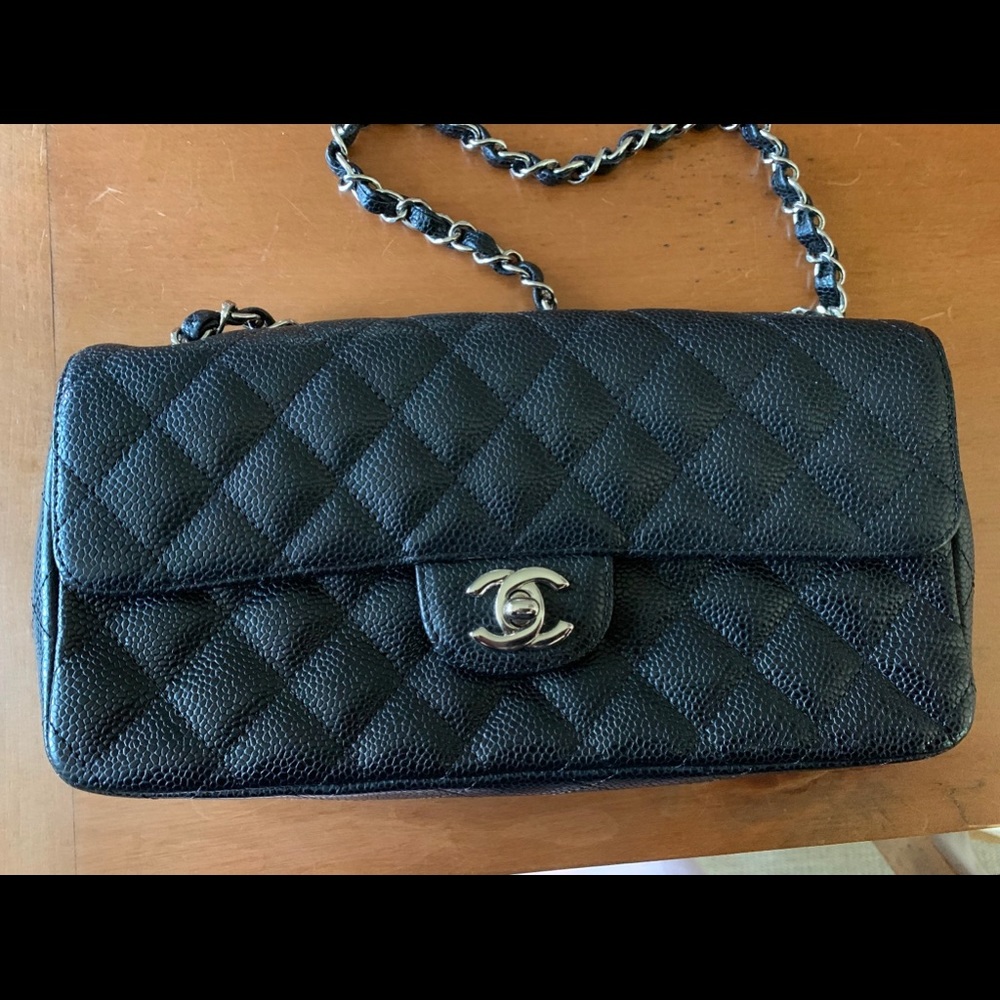Chanel bag. Chanel east west flap leather bag